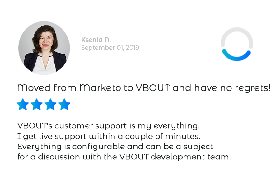 Customer review from a client coming from Marketo
