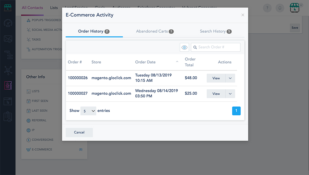 Monitor shopper's activity